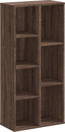 vidaXL - Boekenkast - 50x25x105 - cm - bewerkt - hout - bruin - eikenkleurig