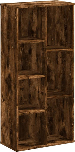 vidaXL - Boekenkast - 50x25x105 - cm - bewerkt - hout - gerookt - eikenkleurig