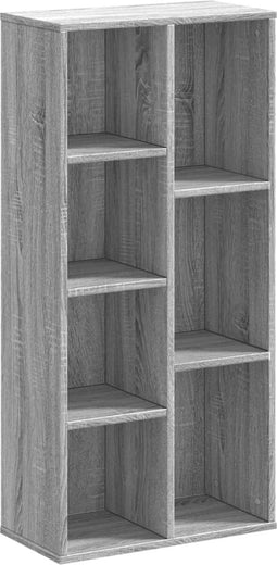 vidaXL - Boekenkast - 50x25x105 - cm - bewerkt - hout - grijs - sonoma - eikenkleurig