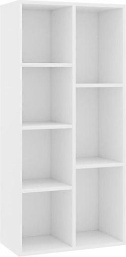vidaXL - Boekenkast - 50x25x106 - cm - bewerkt - hout - wit