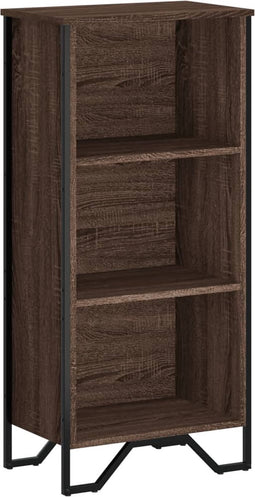 vidaXL - Boekenkast - 50x31x106 - cm - bewerkt - hout - bruin - eikenkleurig