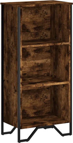 vidaXL - Boekenkast - 50x31x106 - cm - bewerkt - hout - gerookt - eikenkleurig