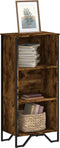 vidaXL - Boekenkast - 50x31x106 - cm - bewerkt - hout - gerookt - eikenkleurig