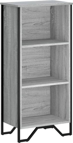 vidaXL - Boekenkast - 50x31x106 - cm - bewerkt - hout - grijs - sonoma - eikenkleurig