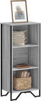 vidaXL - Boekenkast - 50x31x106 - cm - bewerkt - hout - grijs - sonoma - eikenkleurig