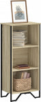 vidaXL - Boekenkast - 50x31x106 - cm - bewerkt - hout - sonoma - eikenkleurig