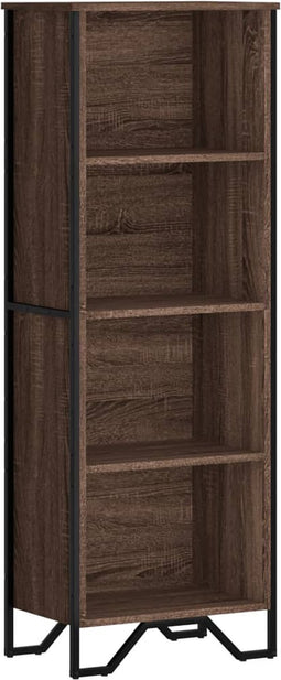 vidaXL - Boekenkast - 50x31x137,5 - cm - bewerkt - hout - bruin - eikenkleur