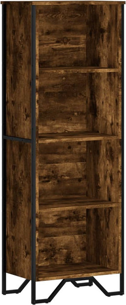 vidaXL - Boekenkast - 50x31x137,5 - cm - bewerkt - hout - gerookt - eikenkleurig