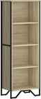 vidaXL - Boekenkast - 50x31x137,5 - cm - bewerkt - hout - sonoma - eikenkleurig