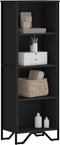 vidaXL - Boekenkast - 50x31x137,5 - cm - bewerkt - hout - zwart