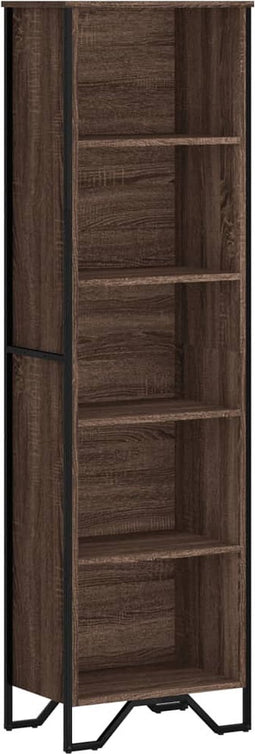 vidaXL - Boekenkast - 50x31x169 - cm - bewerkt - hout - bruin - eikenkleur