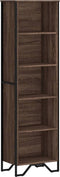 vidaXL - Boekenkast - 50x31x169 - cm - bewerkt - hout - bruin - eikenkleur