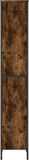vidaXL - Boekenkast - 50x31x169 - cm - bewerkt - hout - gerookt - eikenkleurig