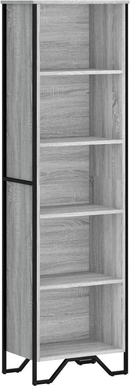 vidaXL - Boekenkast - 50x31x169 - cm - bewerkt - hout - grijs - sonoma - eikenkleurig