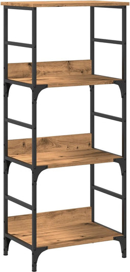 vidaXL - Boekenkast - 50x33x117,5 - cm - bewerkt - hout - artisanaal - eikenkleur