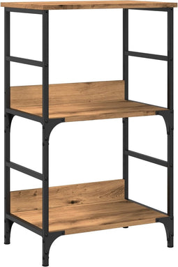 vidaXL - Boekenkast - 50x33x82 - cm - bewerkt - hout - artisanaal - eikenkleurig