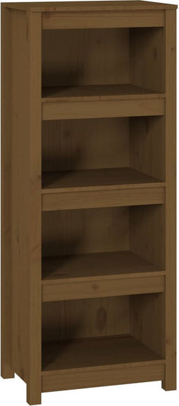 vidaXL - Boekenkast - 50x35x125,5 - cm - massief - grenenhout - honingbruin