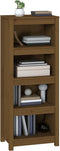 vidaXL - Boekenkast - 50x35x125,5 - cm - massief - grenenhout - honingbruin