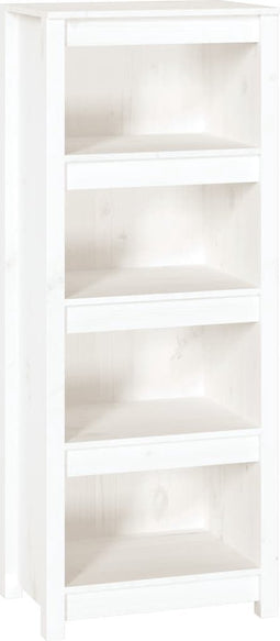 vidaXL - Boekenkast - 50x35x125,5 - cm - massief - grenenhout - wit