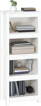vidaXL - Boekenkast - 50x35x125,5 - cm - massief - grenenhout - wit