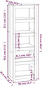 vidaXL - Boekenkast - 50x35x154 - cm - massief - grenenhout - grijs