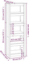 vidaXL - Boekenkast - 50x35x154 - cm - massief - grenenhout - wit