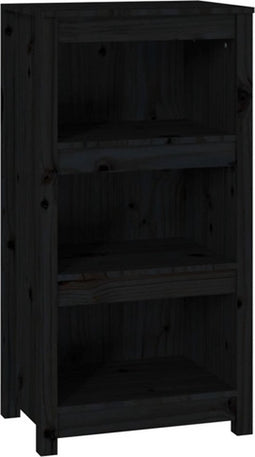 vidaXL - Boekenkast - 50x35x97 - cm - massief - grenenhout - zwart