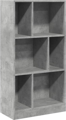 vidaXL - Boekenkast - 57x28,5x107,5 - cm - bewerkt - hout - betongrijs