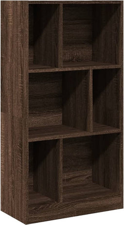 vidaXL - Boekenkast - 57x28,5x107,5 - cm - bewerkt - hout - bruin - eikenkleurig