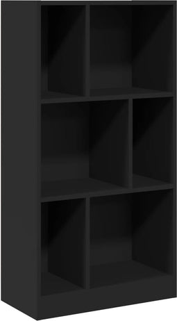vidaXL - Boekenkast - 57x28,5x107,5 - cm - bewerkt - hout - zwart