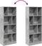 vidaXL - Boekenkast - 57x28,5x141 - cm - bewerkt - hout - betongrijs