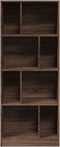 vidaXL - Boekenkast - 57x28,5x141 - cm - bewerkt - hout - bruin - eikenkleurig
