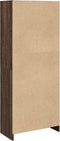 vidaXL - Boekenkast - 57x28,5x141 - cm - bewerkt - hout - bruin - eikenkleurig