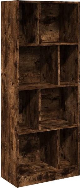 vidaXL - Boekenkast - 57x28,5x141 - cm - bewerkt - hout - gerookt - eikenkleurig