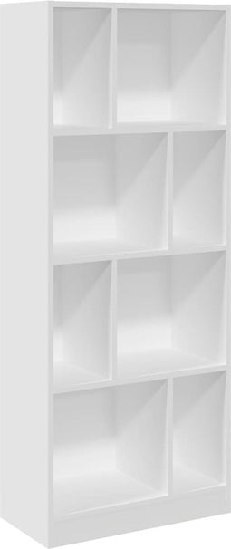 vidaXL - Boekenkast - 57x28,5x141 - cm - bewerkt - hout - wit