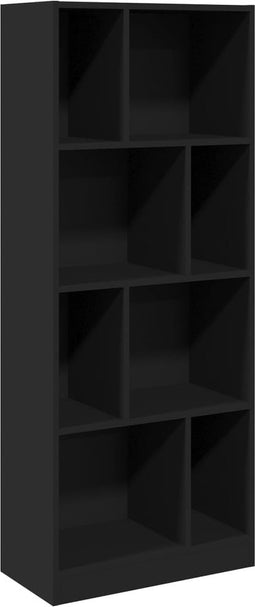 vidaXL - Boekenkast - 57x28,5x141 - cm - bewerkt - hout - zwart