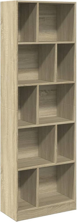 vidaXL - Boekenkast - 57x28,5x174 - cm - bewerkt - hout - sonoma - eikenkleurig