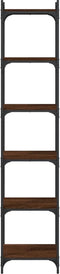 vidaXL - Boekenkast - 6-laags - 40x30x188 - cm - bewerkt - hout - bruin - eikenkleur