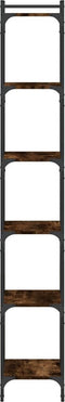 vidaXL - Boekenkast - 6-laags - 40x30x188 - cm - bewerkt - hout - gerookt - eikenkleur
