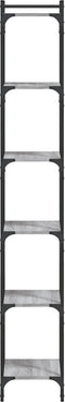 vidaXL - Boekenkast - 6-laags - 40x30x188 - cm - bewerkt - hout - grijs - sonoma - eiken