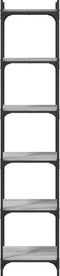 vidaXL - Boekenkast - 6-laags - 40x30x188 - cm - bewerkt - hout - grijs - sonoma - eiken