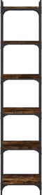 vidaXL - Boekenkast - 6-laags - 40x30x188 - cm - bewerkt - hout - gerookt - eikenkleur