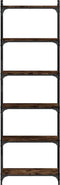 vidaXL - Boekenkast - 6-laags - 60x30x188 - cm - bewerkt - hout - gerookt - eikenkleur