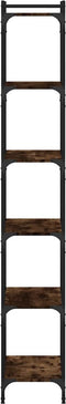 vidaXL - Boekenkast - 6-laags - 60x30x188 - cm - bewerkt - hout - gerookt - eikenkleur
