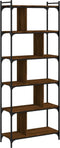 vidaXL - Boekenkast - 6-laags - 76x32x192 - cm - bewerkt - hout - bruin - eikenkleur