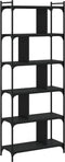 vidaXL - Boekenkast - 6-laags - 76x32x192 - cm - bewerkt - hout - zwart