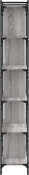 vidaXL - Boekenkast - 6-laags - 76x32x192 - cm - bewerkt - hout - grijs - sonoma