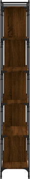vidaXL - Boekenkast - 6-laags - 76x32x192 - cm - bewerkt - hout - bruin - eikenkleur