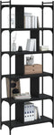 vidaXL - Boekenkast - 6-laags - 76x32x192 - cm - bewerkt - hout - zwart