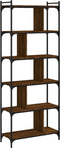 vidaXL - Boekenkast - 6-laags - 76x32x192 - cm - bewerkt - hout - bruin - eikenkleur